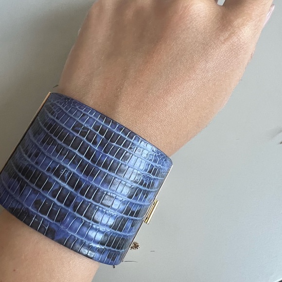 Celine Blue Snakeskin Bracelet - Picture 2 of 10